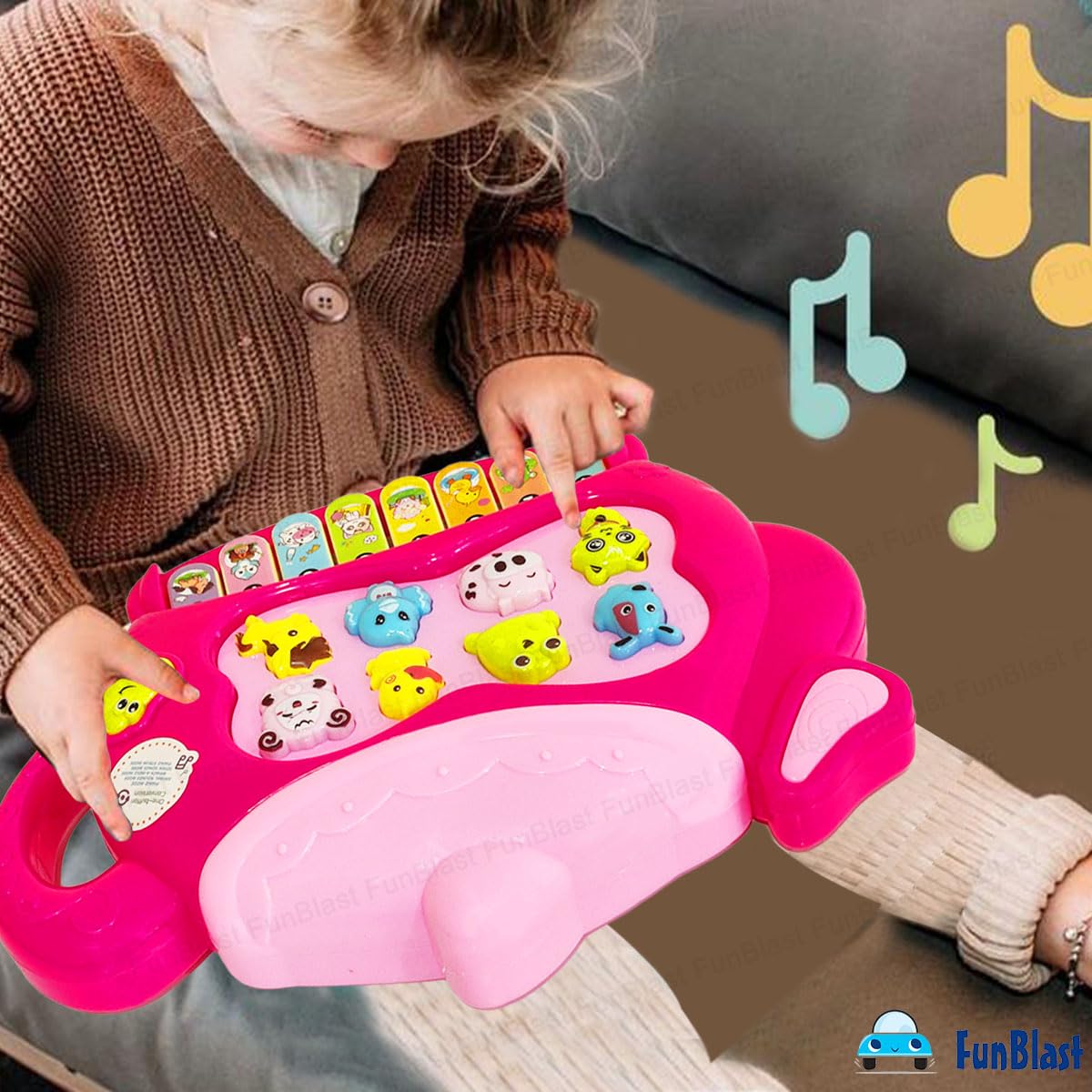 10725 Piano for Kids – Electric Teapot with Organ Keyboard Musical Instrument Toys, Teapot Keyboard with Flashing Lights, Animal Sounds and Songs, Musical Toys for Kids (Multicolour)