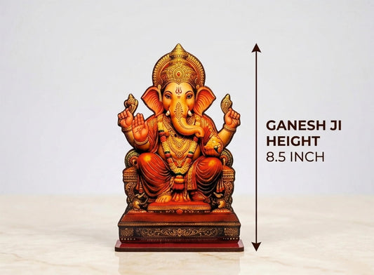 31122 Ganesh Darbar MDF Welcome Decoration Kit | Ganpati Cutout Set with Mushak for Ganesh Chaturthi, Mandir Decoration & Festival Celebration