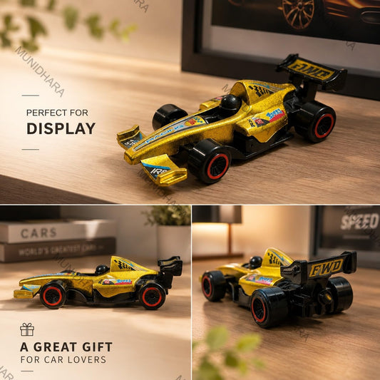 64222 Premium Die Cast Toy Racing Car for Kids, Formula Style Alloy Metal Model with Realistic Open Wheel Design, Gift for Boys and Car Collectors