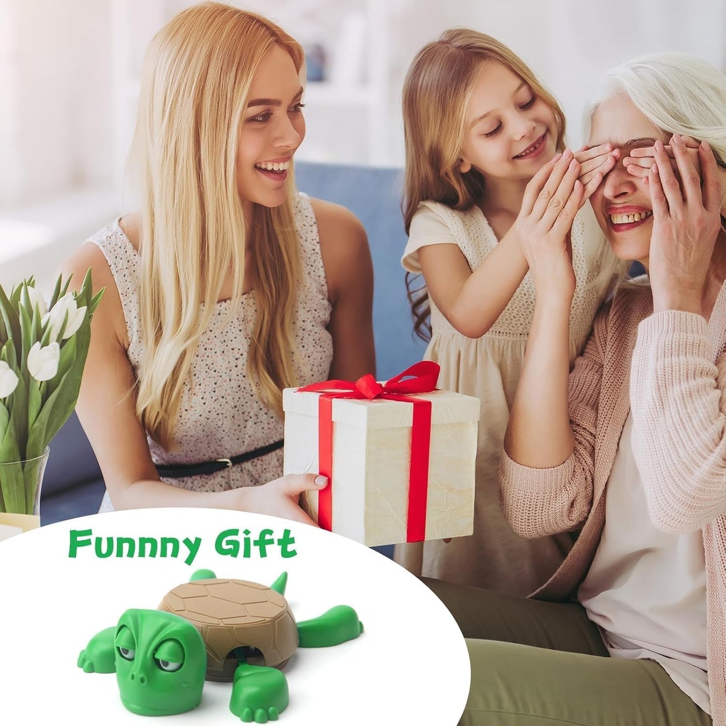 7818 Turtle Cup Holder,Turtle Coaster with Funny Expression, Cup Holder with Liftable Limbs & Expressive Face for Turtles,Tortoise Lover Gag Gifts Home Decor   (Green)