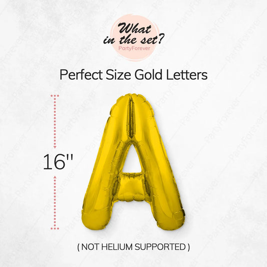 9005 – (10 pcs) A Gold Letter Foil Balloon