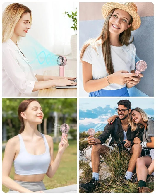 20040 Mini Handheld Fan, Powerful 3 Speed Personal Portable Fan, USB Rechargeable Hand Fan Cute Small Electric Fan for Makeup Travel Camp Shopping Indoor Outdoor