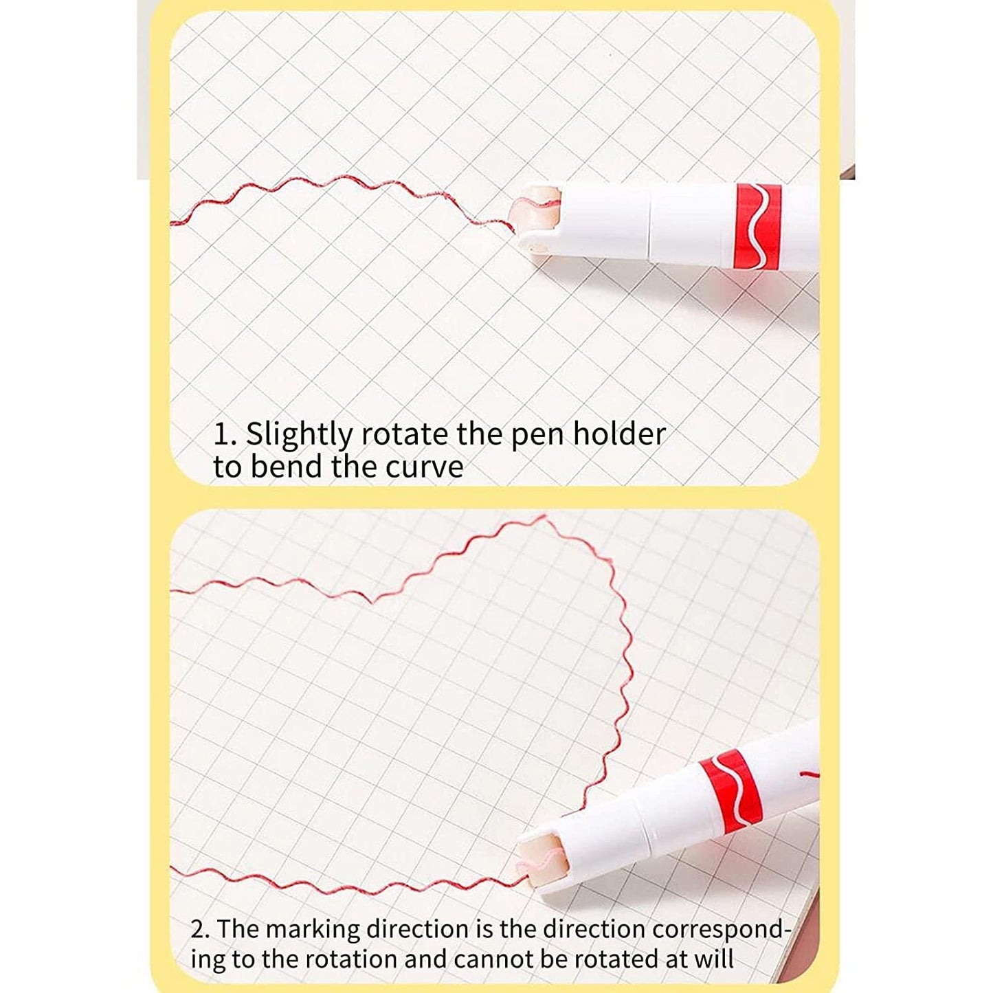 DM-7008-6  Curve Highlighter Pen Set-Dual Tip Pens with 6 Different Curve Shapes Fine Tips,Colorful Curve Highlighters Six Cute Pattern-Heart/flower/curve/dotted Line/Slash/Dot, for Writing, Drawing(6)