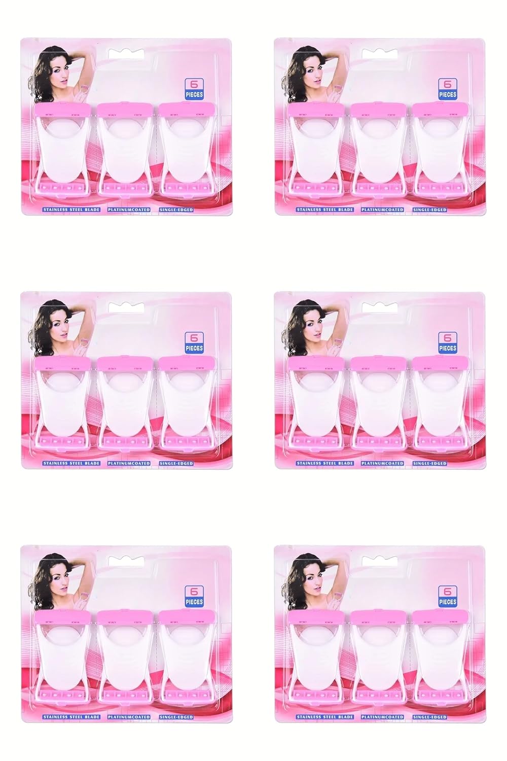10067 Disposable 6 Pcs Shave Razors For women’s Hair Removal Disposable blades (Pack of 6 Pcs)
