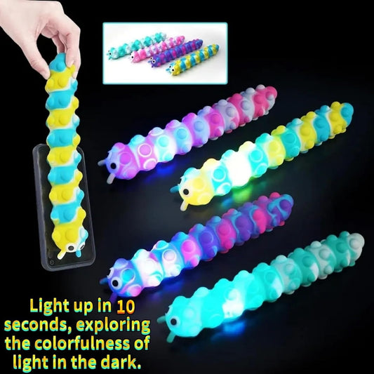 20118 Light Up Push Popper Suction Caterpillar {Multicolor}