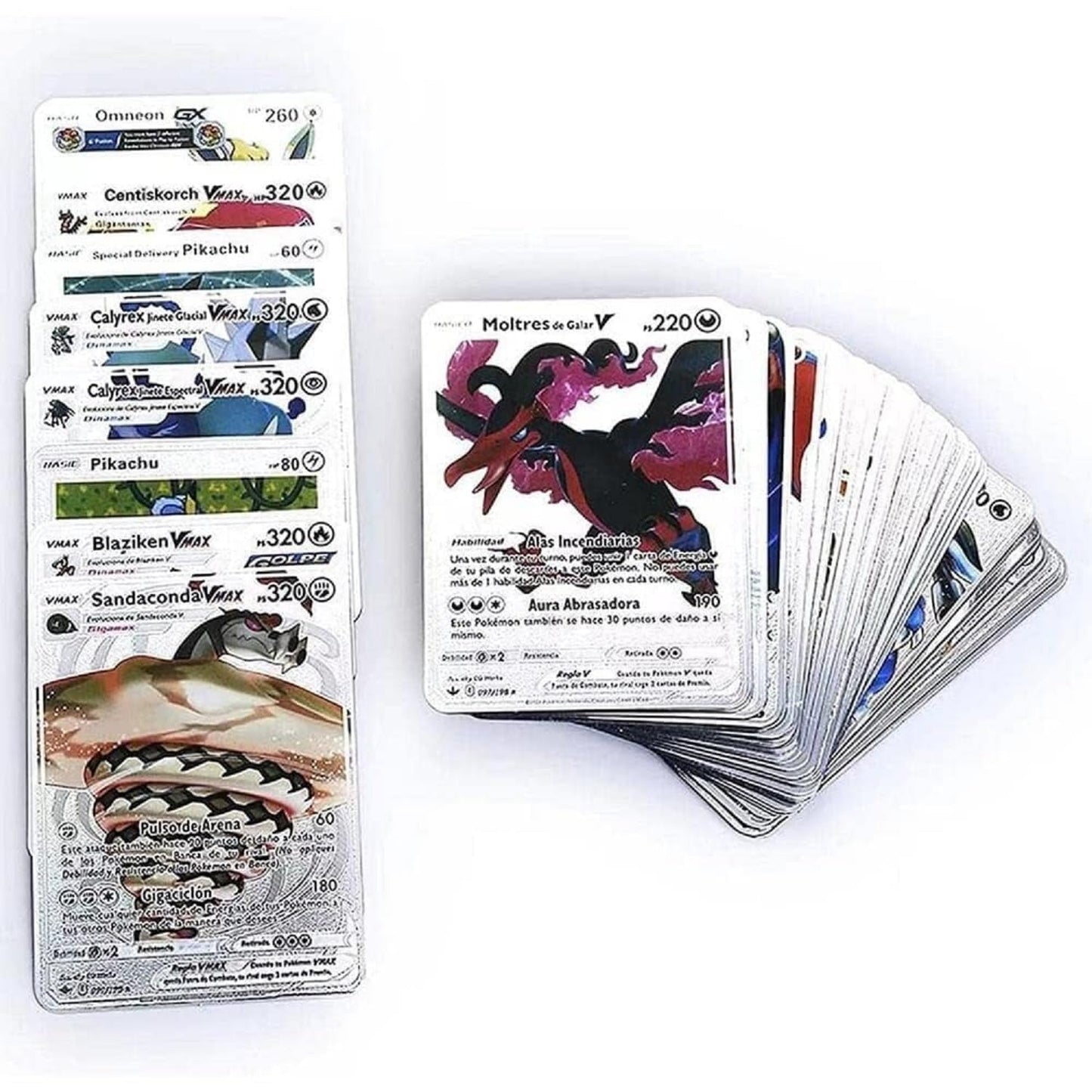 10077 Pack of 55 Golden & Siliver Pokeymon Cards – Rare Collection for Thrilling Battles