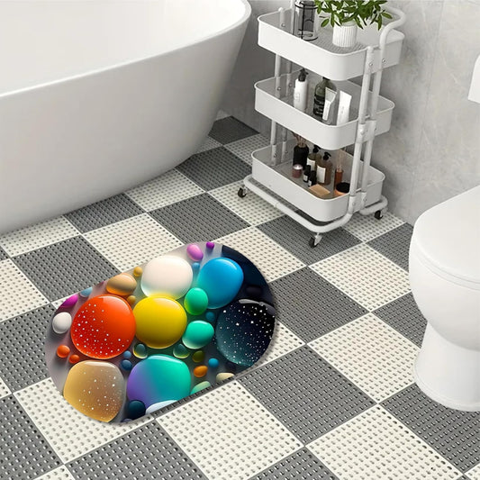 20452 Bathroom mat, Door Mat, Floor Mat, Bathroom Decor, Anti-Slip, Absorbent Bath Rug, Quick Drying, Easy Care Shower Rug, Decorate {Random Design}
