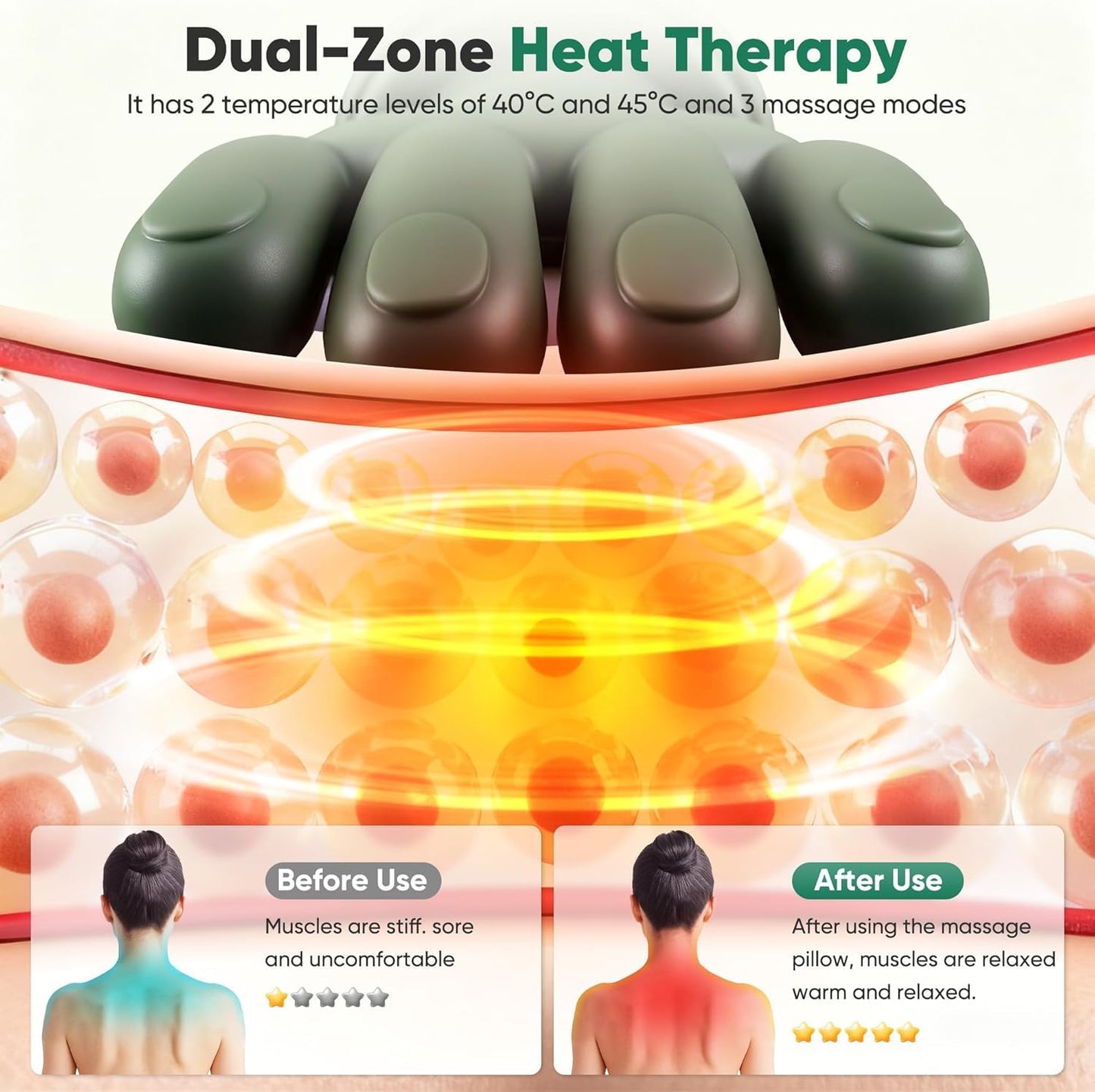 20652 Bionic Hand Electric Neck and Shoulder Massager with Heat - Frog-Shaped Deep Tissue Kneading Back Massager for Pain Relief, Cervical & Muscle Tension