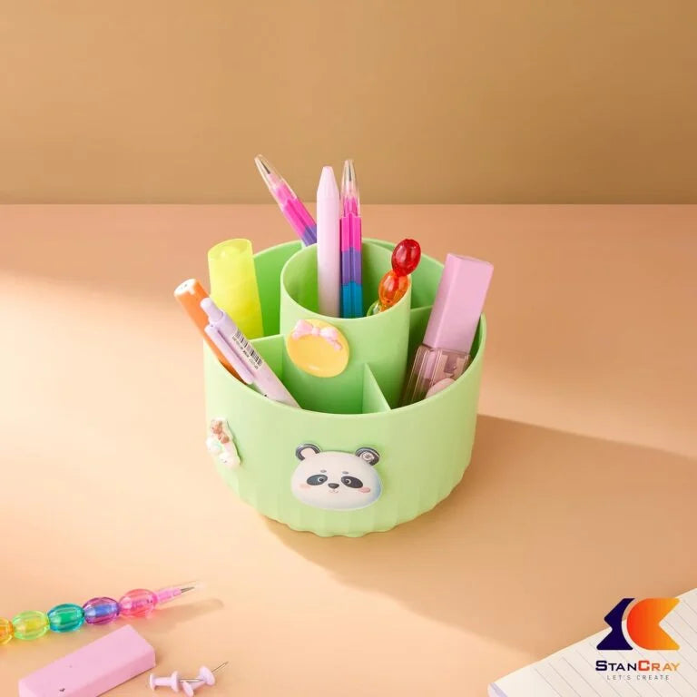 MM-8807 Pencil Holders 5 Compartment 360° Rotating Pencil and Makeup Brush Holder {Multicolor}