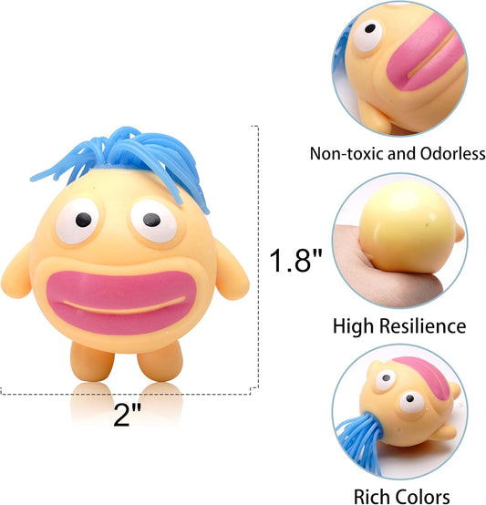 10728 { 3 Pcs } Stretchy Squishy Monster Stress Relief Ball Pulling Hair Squeezable Funny Squish Toy for Kids Birthday Gifts Party
