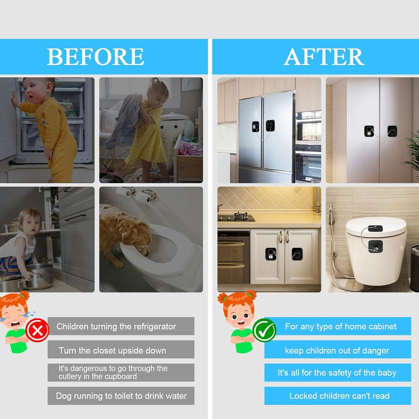 10817 Refrigerator Lock Freezer Door Lock Cabinet Lock (Black)