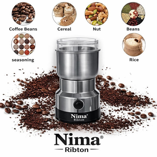 8300 Nima Stainless Steel Multifunctional Electric Grinder & Coffee Maker, Mini Spice and Masala Grinder for Coffee Beans, Nuts and Grains