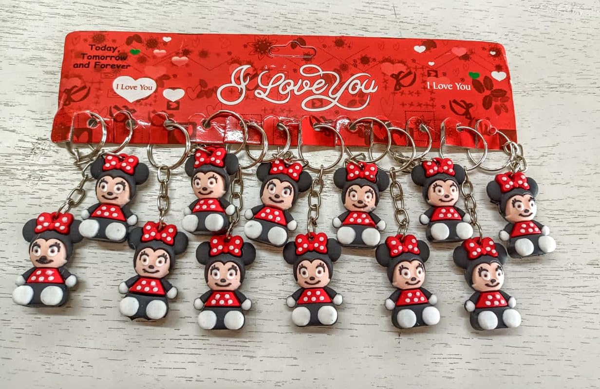 20382 {Pack of 12} Minnie Mouse Keychain for Kids