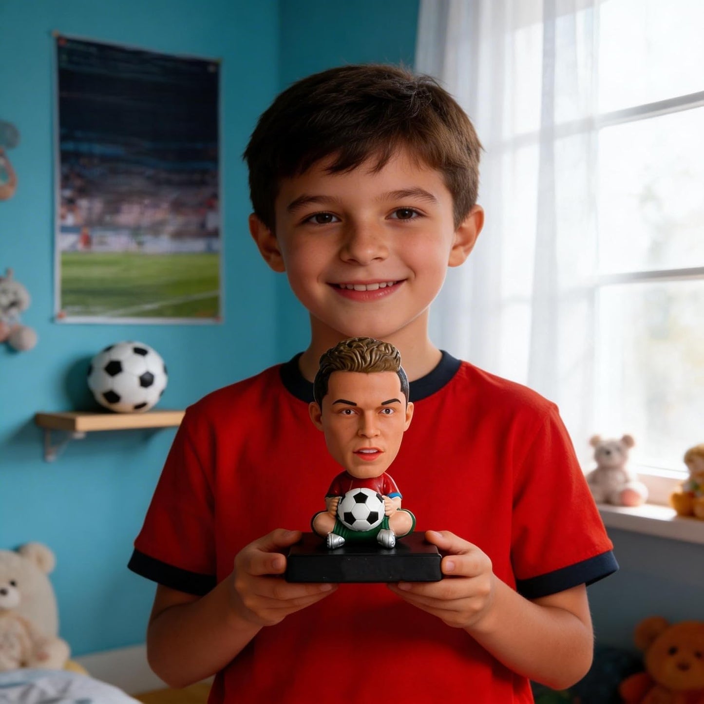 20593 Super Hero Action Figure Bobblehead with Mobile Holder | Ronaldo Figure Bobble Head Toy for Car Dashboard, Office Desk & Study Table |