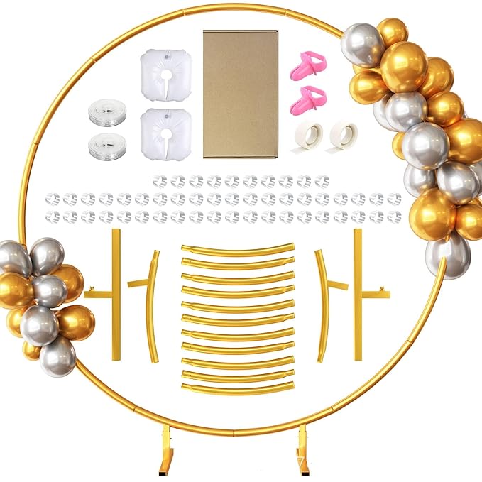 21082 Round Balloon Arch Stand 4ft. Gold Decoration Backdrop Frame