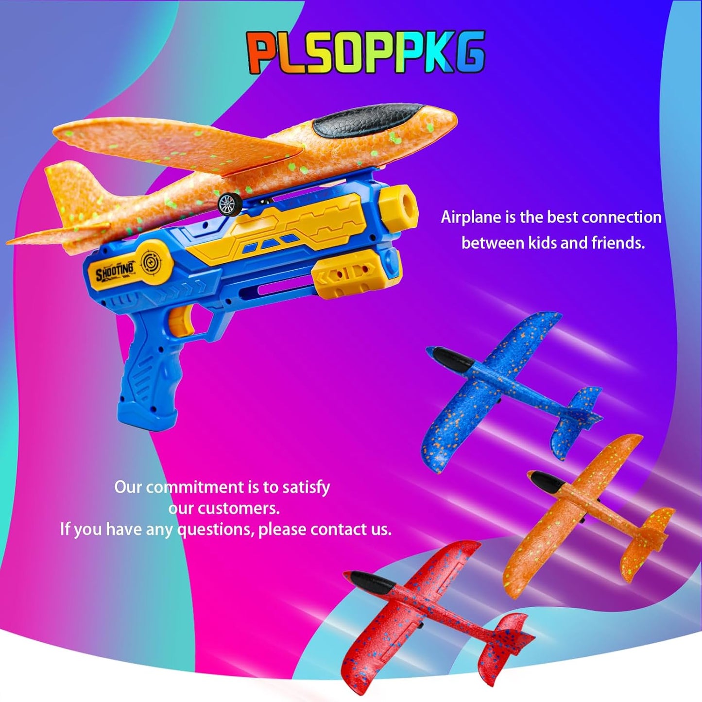 188301 Airplane Toy Children, Toys Polystyrene Plane Launcher for Children, Christmas Gift Plane Toy, Outdoor Gifts for Boys and Girls 3-10 Years