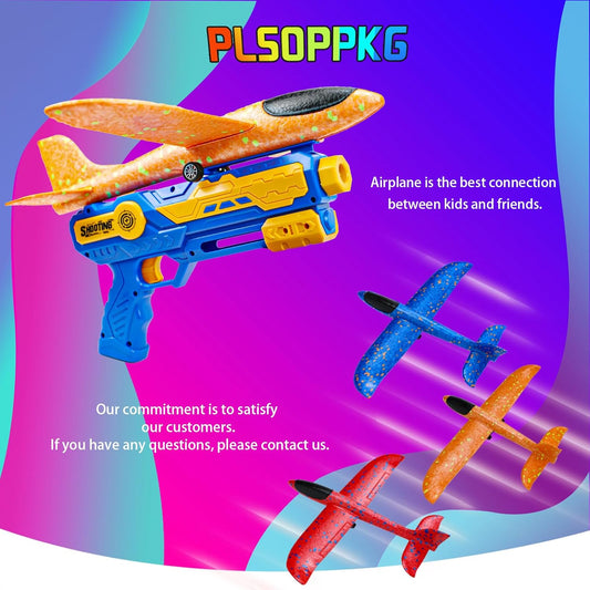 188301 Airplane Toy Children, Toys Polystyrene Plane Launcher for Children, Christmas Gift Plane Toy, Outdoor Gifts for Boys and Girls 3-10 Years