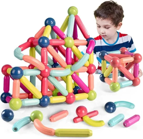 11184 {36 Pcs} Magnetic Toy Set,Magnetic Balls and Rods Building Blocks Set,Magnet Building Sticks Set,Vibrant Colors,Magnetic Stick Stacking,Stacking Toys for Boys and Girls