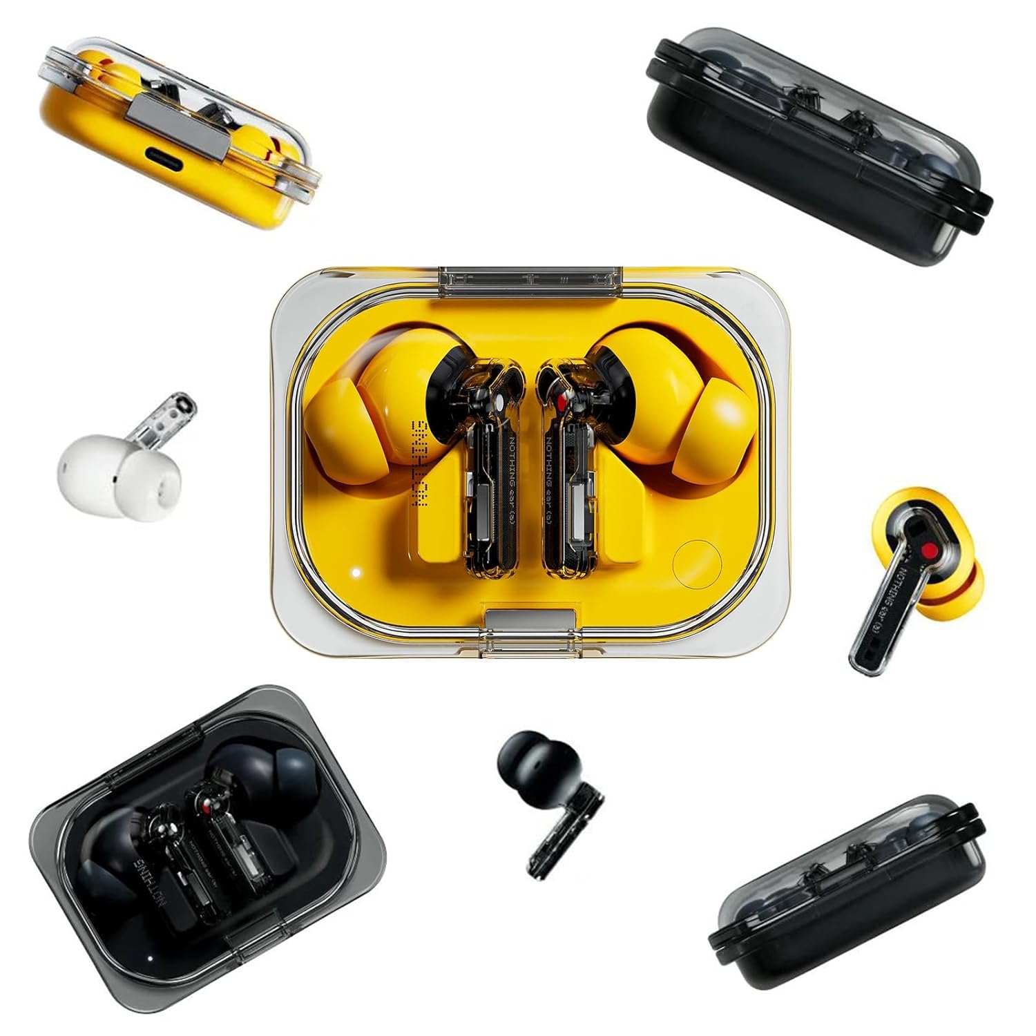 20432 Nothing Ear (a) Wireless Earbuds, 45dB Hybrid Noise Cancelling, Hi-Res Audio, Advanced Equaliser, Dual Connect, 6 Mics, 42.5H Playtime, Bluetooth Yellow