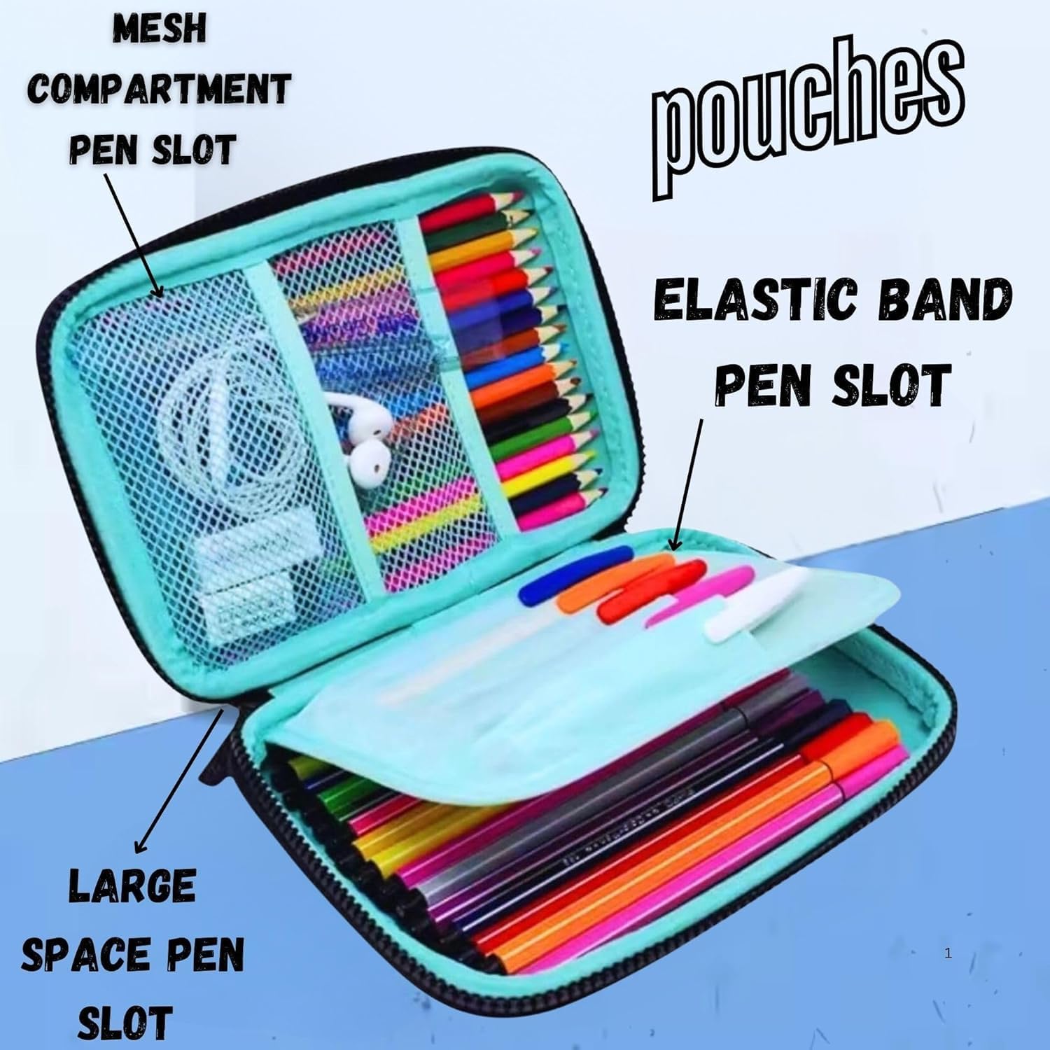 5978 Stationary Pen Pencil Pouch for Kids | 1PCs Monster Truck Hardtop for Boys and Girls Large Capacity Aesthetic Pencil Geometry Box | Cosmetic Printed Zip Pouch Case Birthday Gifts for Children