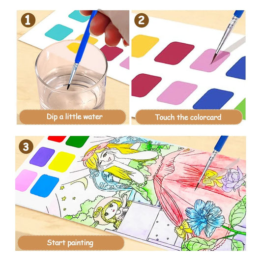 8522 12 pages per book water colouring book