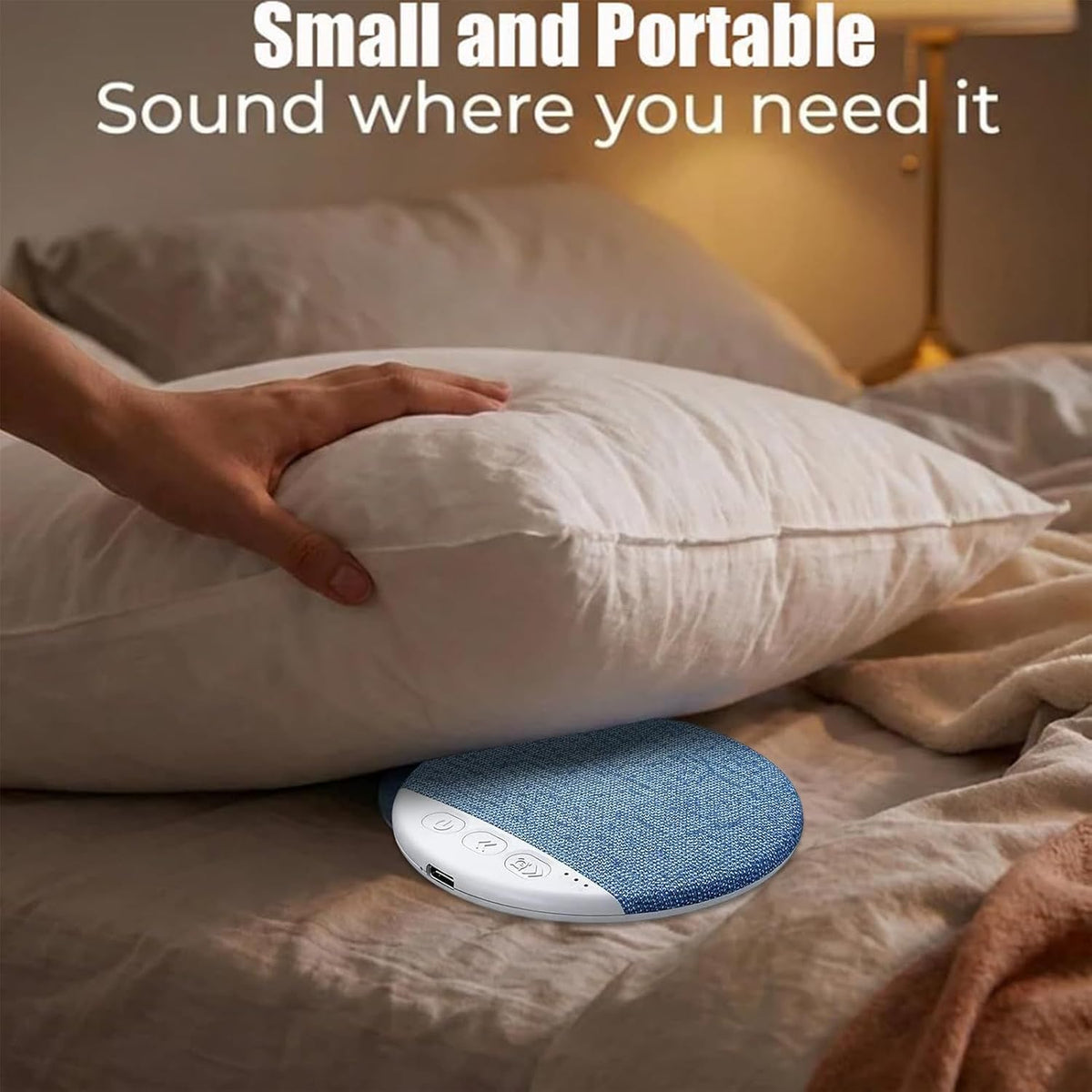 21305 Under Pillow Speaker for Sleeping, Ultra Thin Portable Wireless Bone Conduction Speaker with White Noise, Auto-Off Function, for Side Sleepers Sleep Difficulties