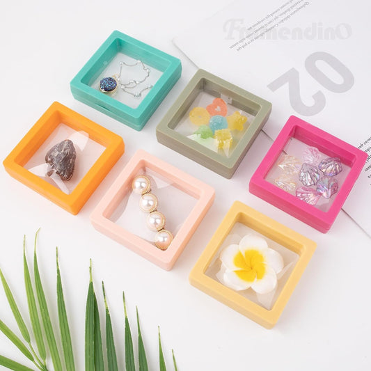 5285 Plastic Floating Case | Transparent PE Film Jewellery Storage Box 7 Cm {Multicolor}