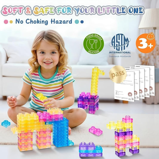 20831   {12 PCS} Sensory Soft Building Blocks for Toddlers Kids, Squishy Stacking Toy