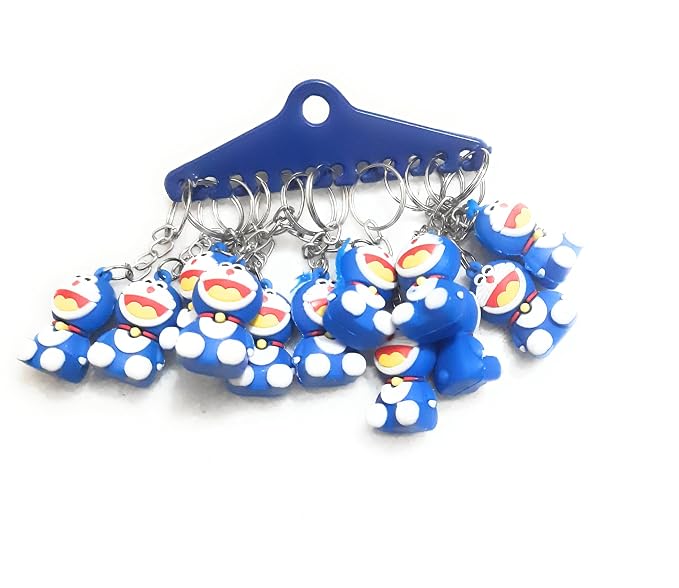 20881 {Pack of 12 } Doramon Cartoon Key Chain Set For Kids Boys Girls Keychain Birthday Return Gifts