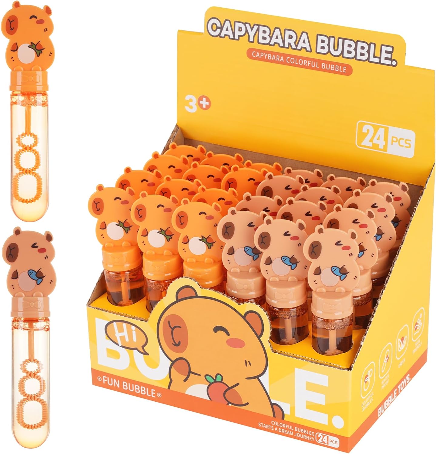 20815 {1 Pcs} Party Favors Bubble Wands for Kids Capy Birthday Party Supplies Goody Bag Stuffers Viral Pets Capybara Bubble Blowing Toys