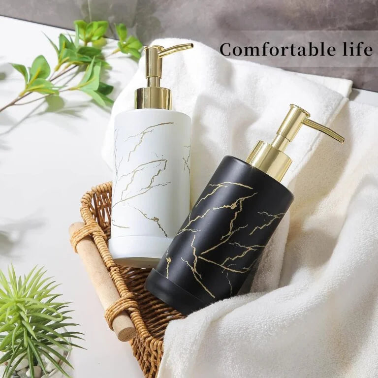 11134 Stylish Glass Round Shape Design Handwash Liquid Soap Shampoo Liquid Shower Gel Dispenser for Home & Kitchen {Multicolour}