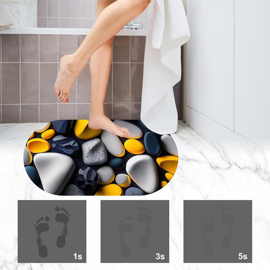 20452 Bathroom mat, Door Mat, Floor Mat, Bathroom Decor, Anti-Slip, Absorbent Bath Rug, Quick Drying, Easy Care Shower Rug, Decorate {Random Design}