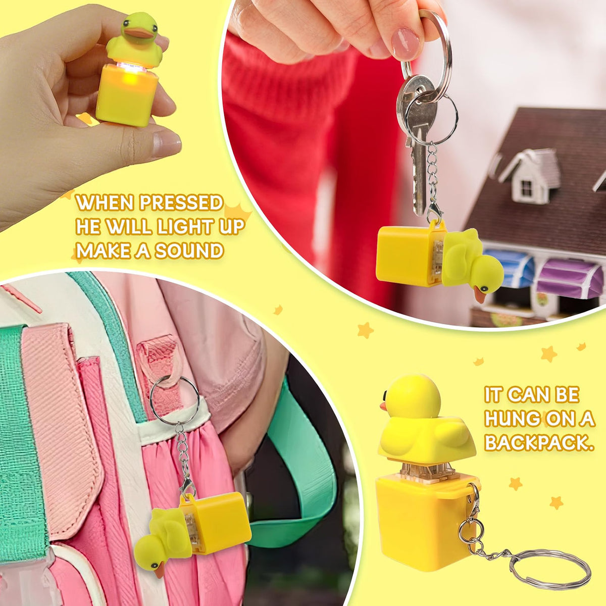 21192 Animal Keychains Stress Reliever with Colorful Lights, Fun & Portable Anxiety Relief
