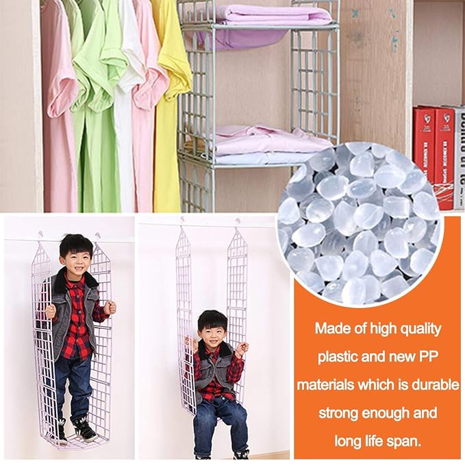 21068 5 Layer Folding Plastic Clothes Storage Rack | Hanging Wardrobe Organizer for Closet | Space Saving Shelves for Clothes, Dormitory & Home Use (White)
