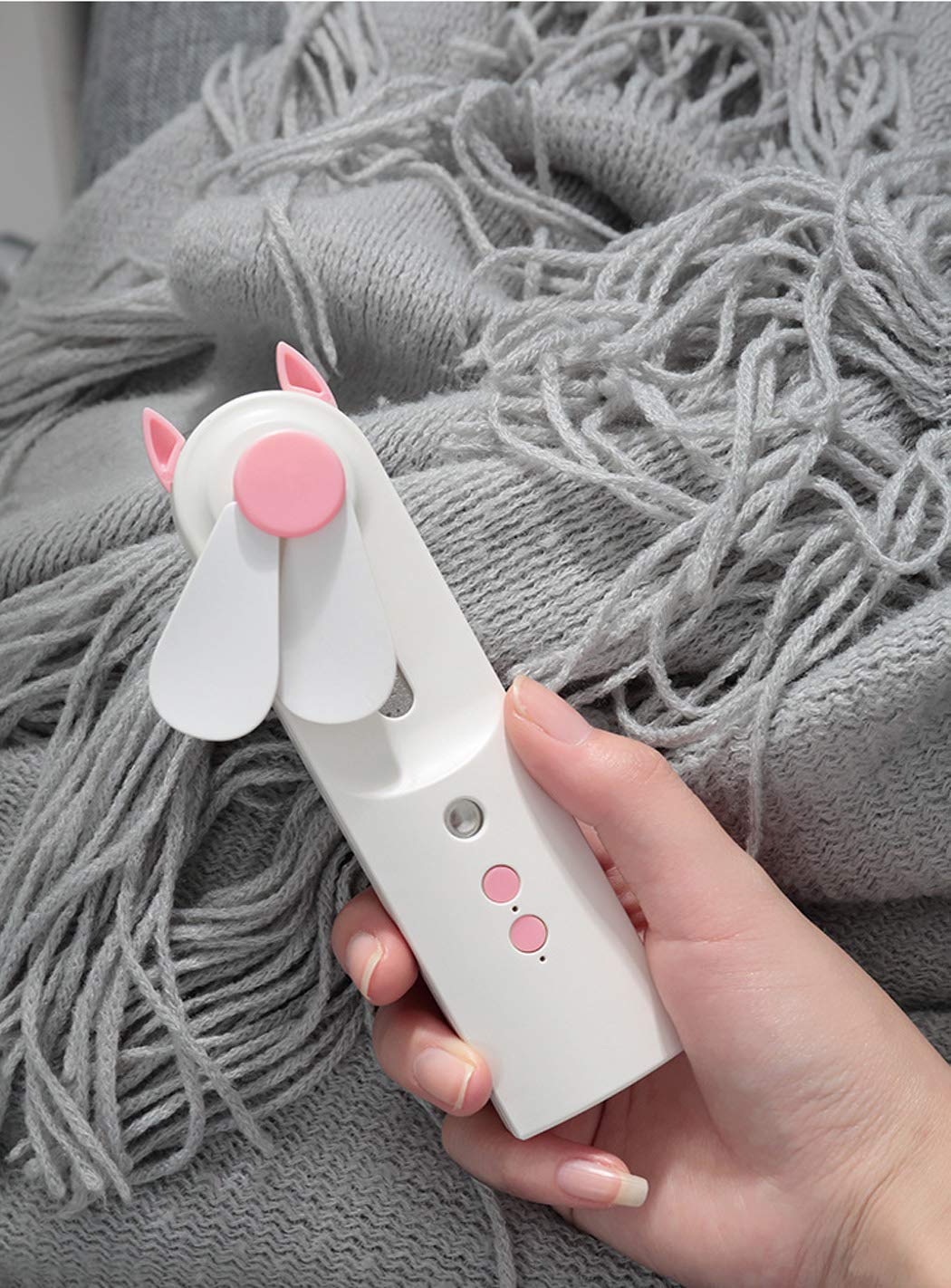 F-02 Portable 2 IN 1 Water Spray Mist Fan Electric Usb Rechargeable Handheld Mini Fan Cooling Air Conditioner Humidifier For Outdoor