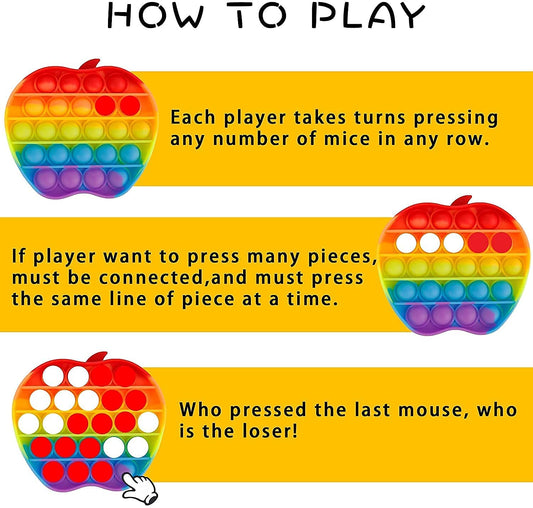 10361 (3 Pcs) Rainbow Pop IT Fidget Toys, Poppet Bubble Popping Sensory Toy for Kids Random Shap