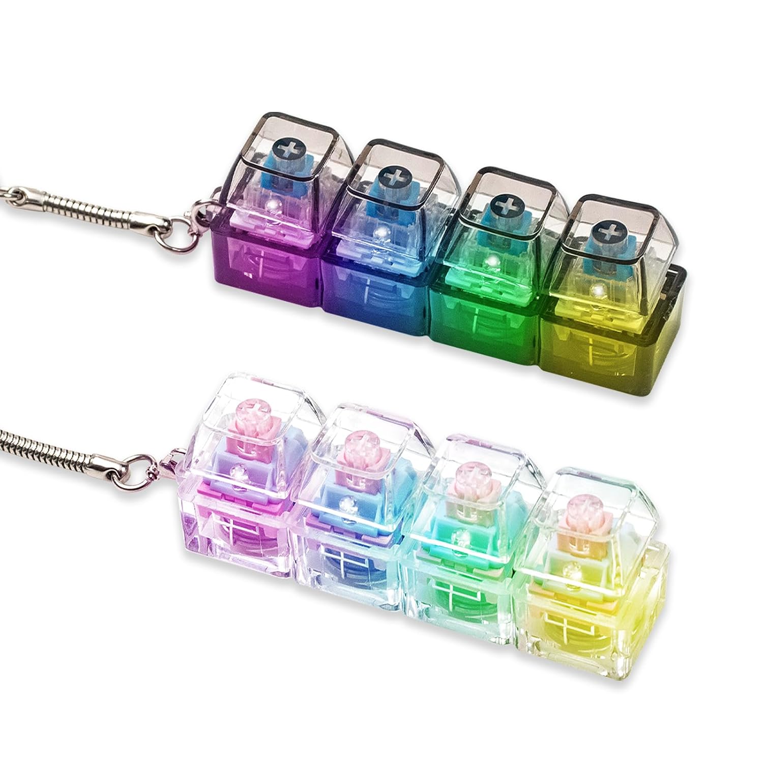 20559   4-Key Keyboard Clicks Toy Keycap Tester with LED Lights Keyboard Clicks for Stress Relief and Focusing {Multicolor}