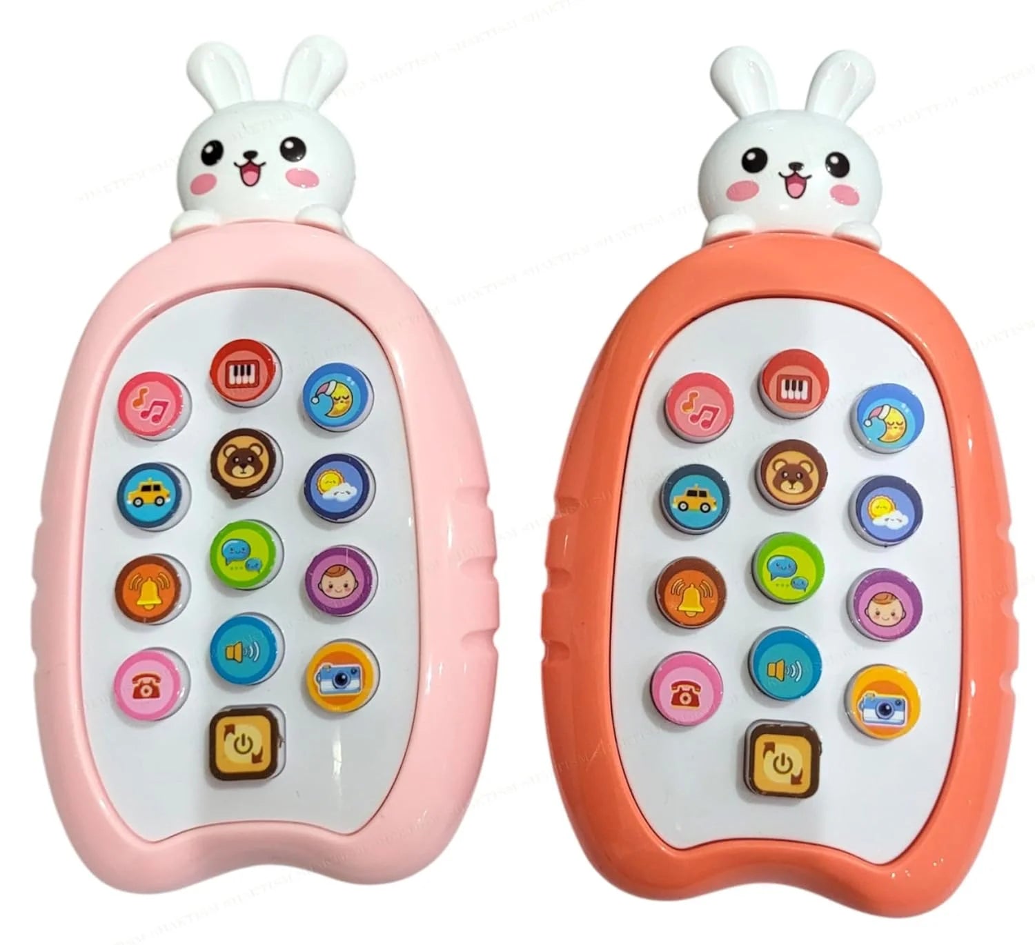 11174 Animal Musical Phone Toy with Light-Up Keys, Sound Effects, Children’s Songs, Multiple Animal Designs, Educational Learning Toy for Kids 1Pc (Rabbit – Random Colour }