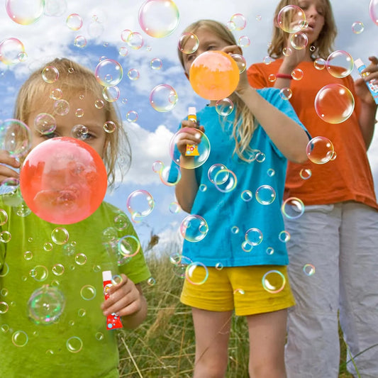 0720-E Blow Bubble Balloon with Straw , Party Birthday Gift, Great Original Bloonies Bubble Making Tubes, Bubbles DIY Crafting Childhood Nostalgia Toy.