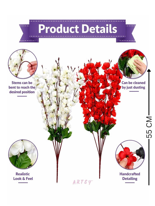 21088 Artificial Flowers Cherry Blossom Flower Bunch (Muticolor)
