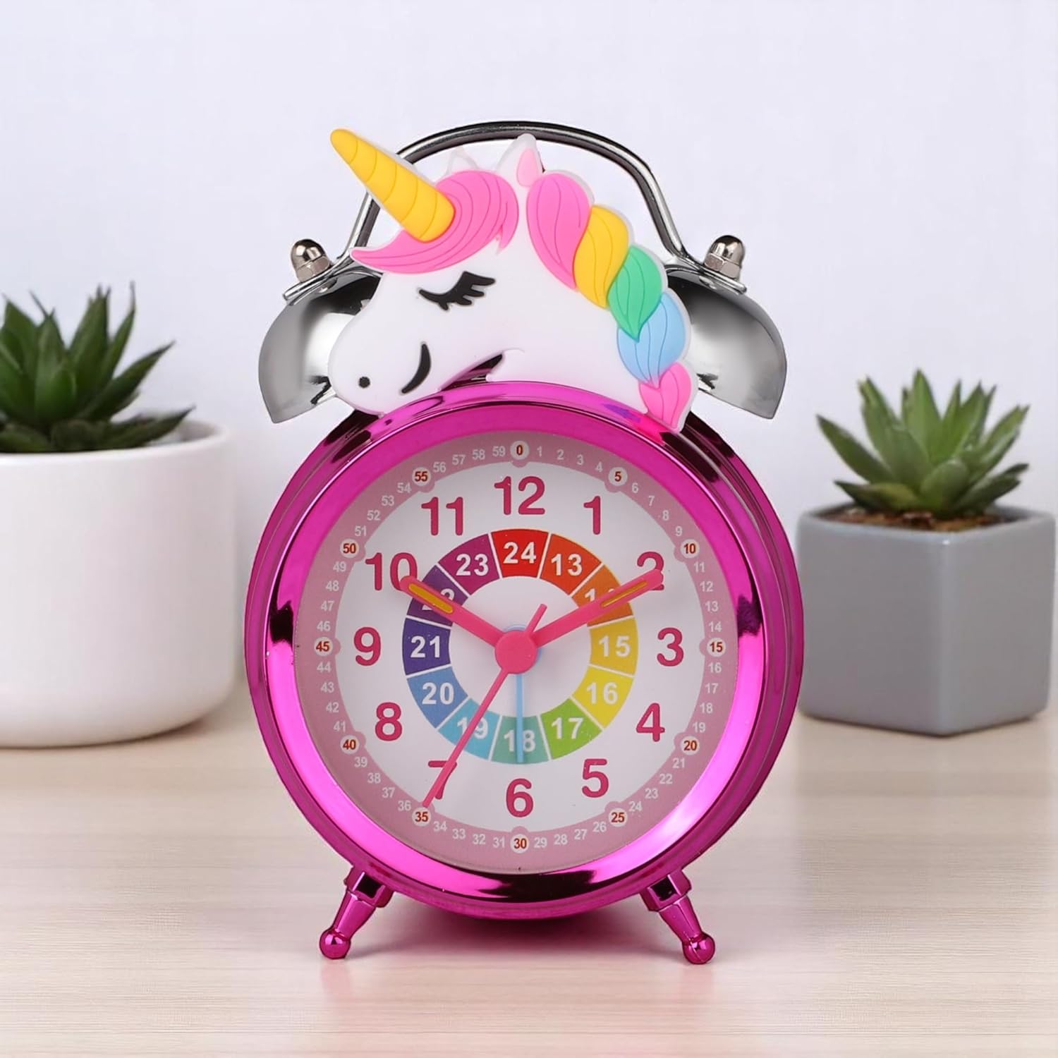 2371 Twin Bell Analog Table Alarm Clock with Backlight for Heavy Sleepers Alarm Clock for Students Funny Cute Cartoon  Shape Alarm Clock for Girls Kids Boys