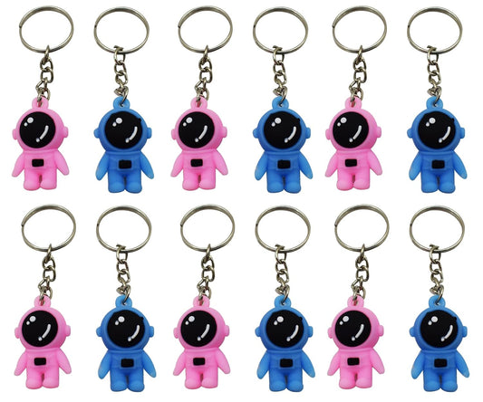 20883 {Pack of12} Space Astronaut theme Boys/Girls Design Keyrings/Keychains for Kids