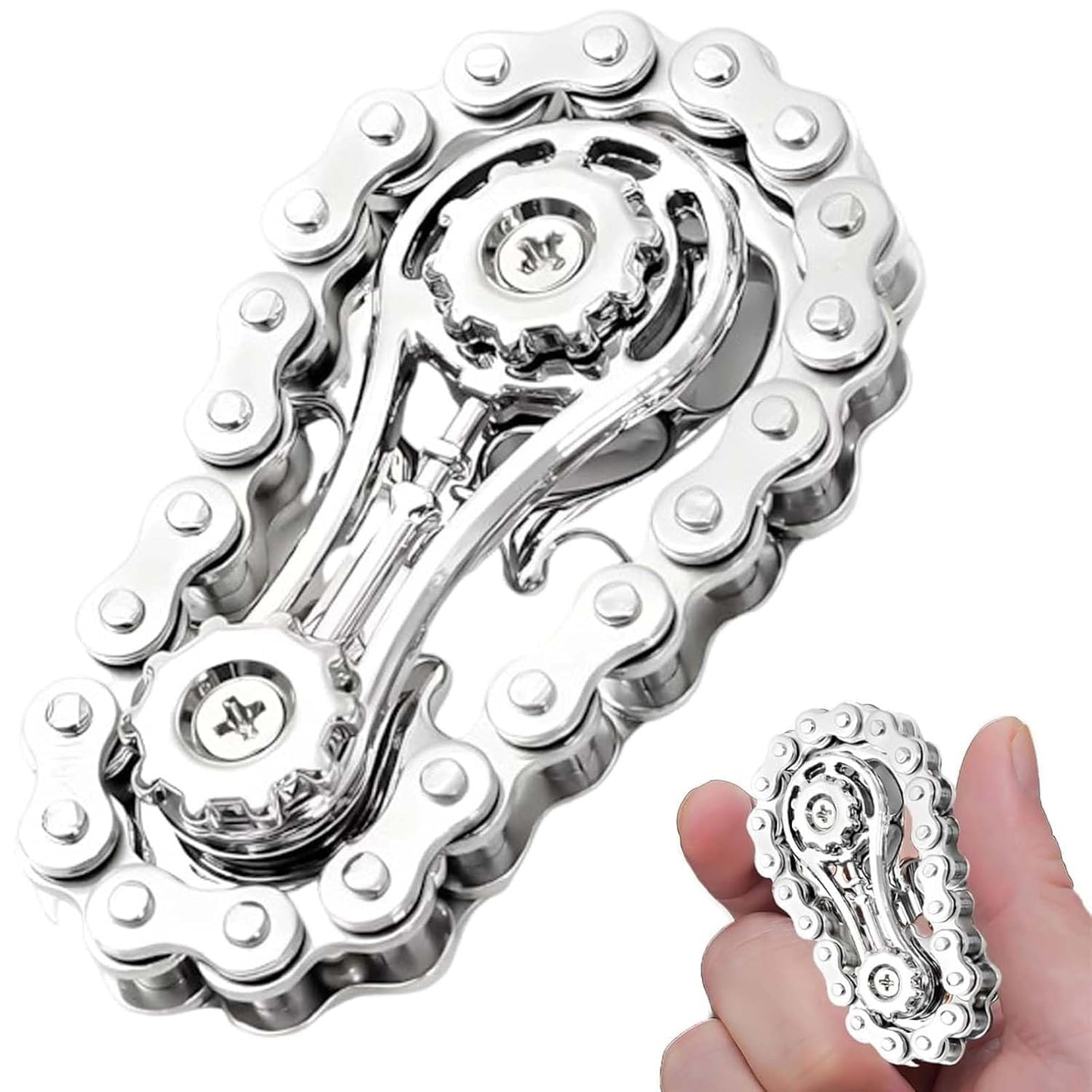 20603 Chain Gear Fidger Spinner, Fidget Toys for Kids, Fidget Toys, Black Compact Fidget Toy for Kids Adults Bicycle Chain