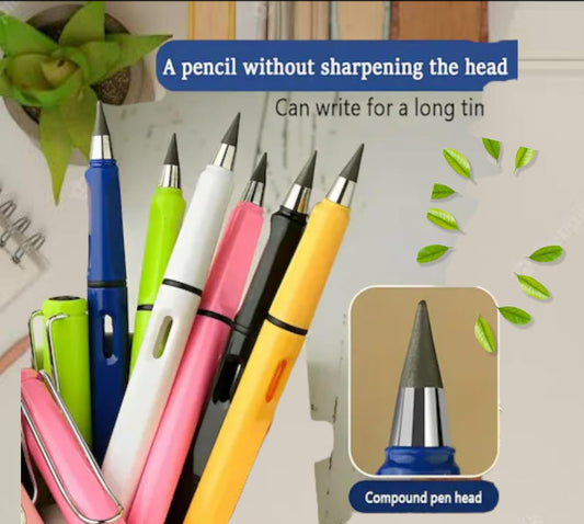 81110 {12 Pcs} Pen Shape Pencil Everlasting Pencil Inkless Eternal Portable Reusable Erasable Infinite Birthday Party Return Gift for Kids