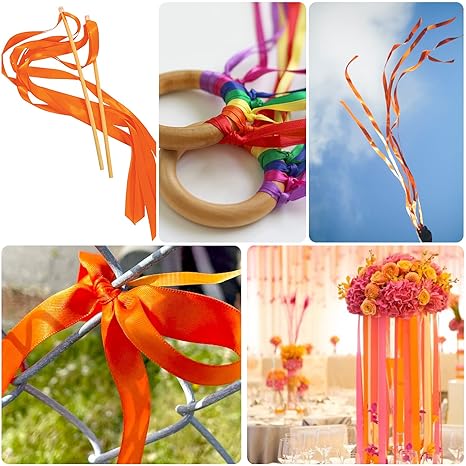 438 ( 10 pcs ) 1/2 Inch. Orange Satten Ribbon