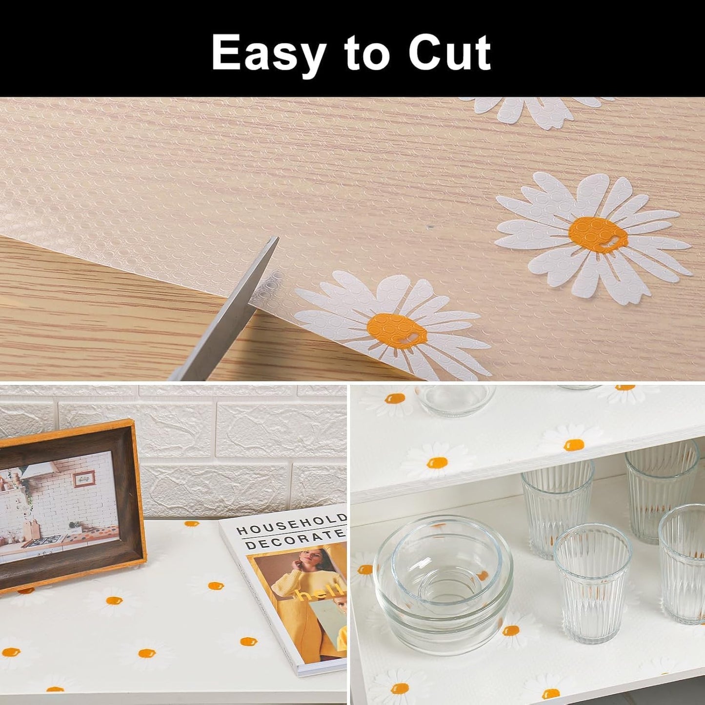 20557 Anti-Slip Drawer & Shelf Mat Roll | Non-Slip Kitchen Cabinet Liner | Waterproof, Washable, Multipurpose Fridge/Drawer/Closet Mat {Random Design}