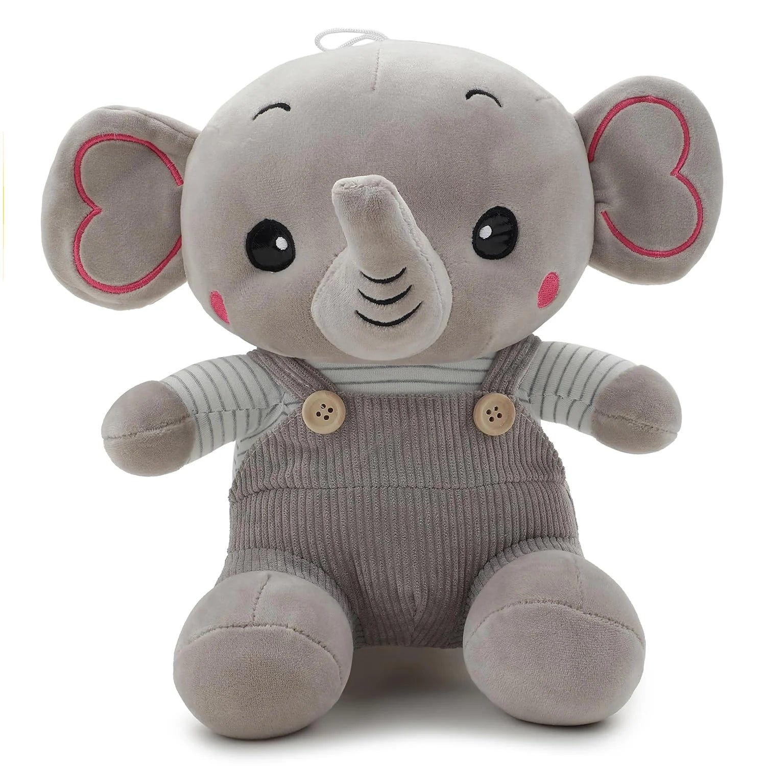 11252 Little Craft Soft Plush Toy for Kids Stuffed Soft Toy with Cute Hug-Friendly Plush for Babies {Elephant Grey/Pink} 24 Cm