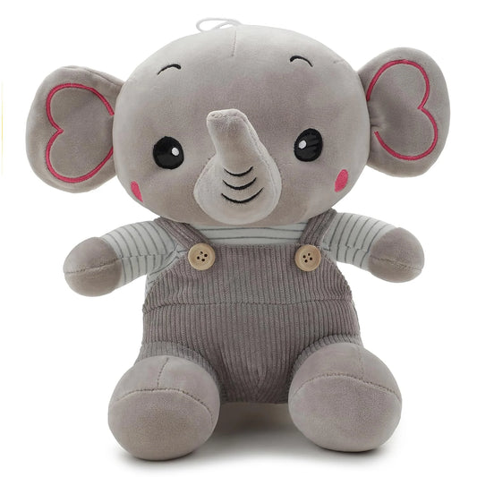 11252 Little Craft Soft Plush Toy for Kids Stuffed Soft Toy with Cute Hug-Friendly Plush for Babies {Elephant Grey/Pink} 24 Cm