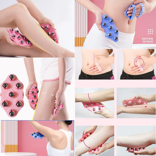 10398 Palm Shaped Massage Glove, a portable manual massager with 7x 360-Degree magnetic roller balls for a deep tissue massage