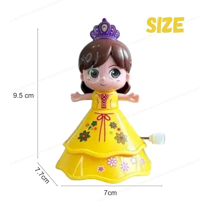 21025 Little Princess Wind-Up Spinning Doll Set, Educational Baby Toy with 4 Colourful Dolls, 6+ Months (Multicolour)